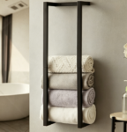 Metal Rolled Towel Rack — Wall-Mounted for Small Spaces